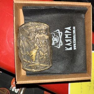Karma Antique Gold Belt Buckle
